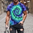 thumbnail image 2 of DIOAZUD Men's Tie Dye Shirt Hipster Hip Hop Short Sleeve Hippies Tees Fashion Loose Fit T-Shirts Casual Summer T Shirts for Men, 2 of 6