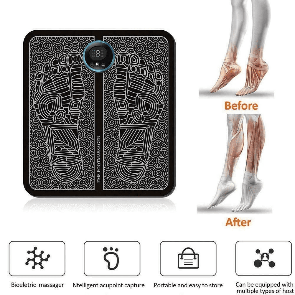 Electric Foot Massager Pad Blood Circulation Muscle Stimulator Mat 19 Levels and 8 Modes-Massage Mat