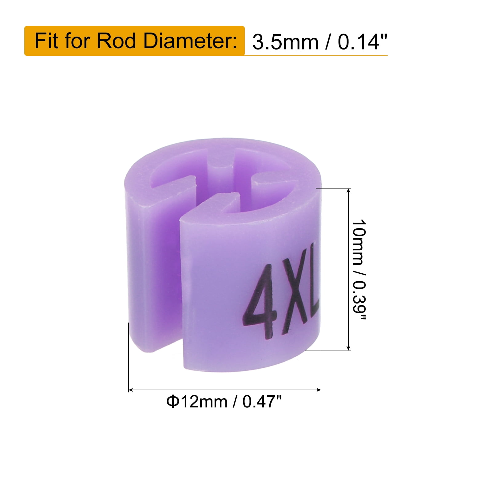 Unique Bargains Clothes Hanger Markers Tags, Fit 3.5mm Rod Garment Hanger Clips 4XL Purple
