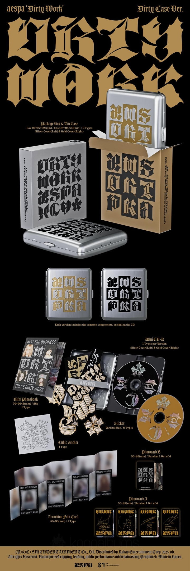 ニンニン Dirty Work US UK ヨーロッパ アメリカ Walmart aespa - [DIRTY WORK] Single Album DIRTY CODE A Version