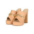thumbnail image 5 of Women's Peep Toe Platform Chunky Chain Link Mule Heel 20599, 5 of 6
