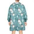 thumbnail image 2 of Wearable Oversized Blanket,Blue Christmas Polar Bear Pattern Wearable Blanket Hoodie for Adults,Cozy Hooded Blankets with Super Pockets,Super Warm Fuzzy Pullover for Women & Men, 2 of 6