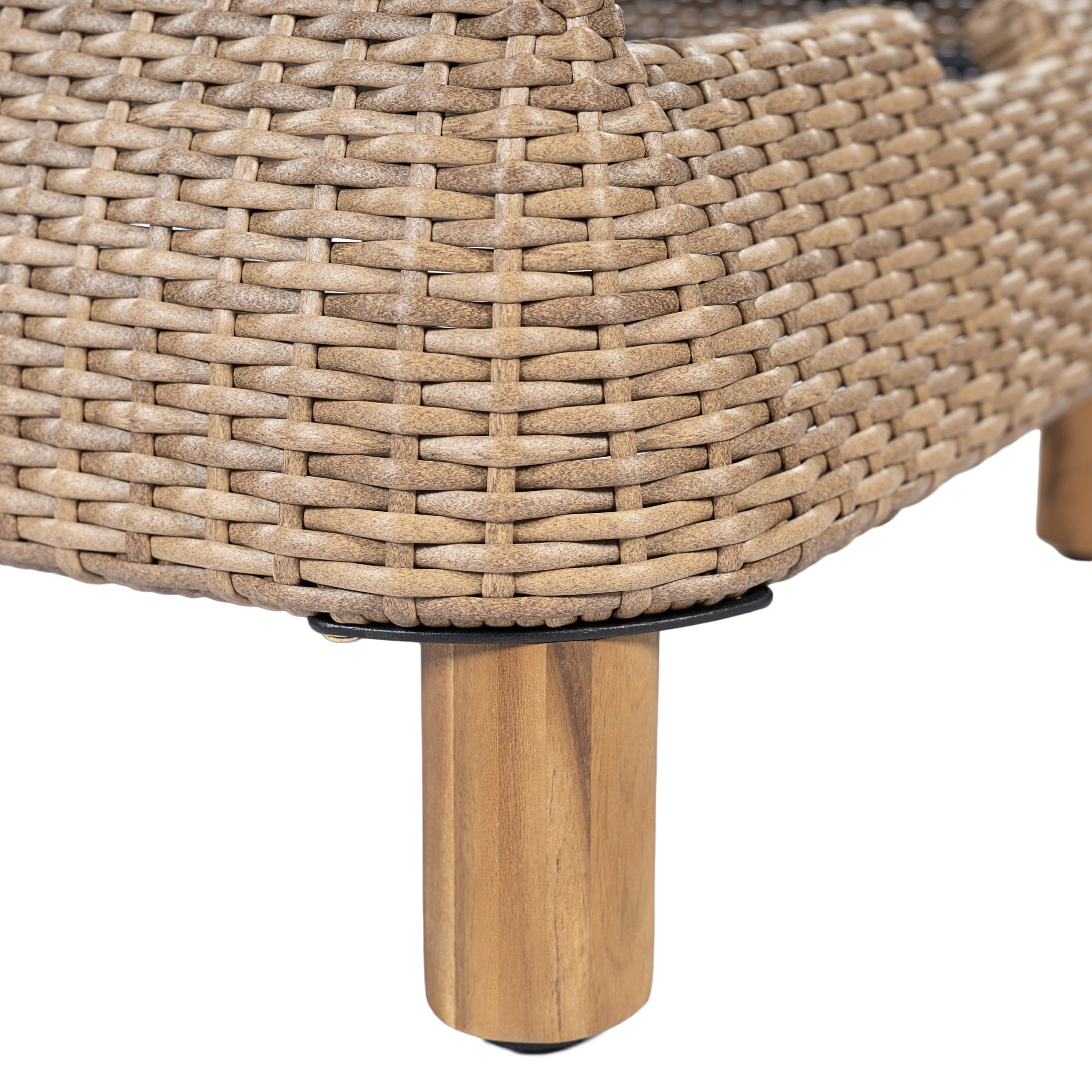 Christopher Knight Home Set of 2 Outdoor Chaise Lounge Chairs, Wicker Recliners with Cushions, Brown + Beige