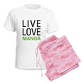 thumbnail image 6 of CafePress - Live Love Manga Women's Light Pajamas - Women's Short Sleeve Print T-Shirt and Pants Light Cotton Pajama Set, 6 of 7