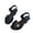 Black, variant on Young Girls Flower Bow High Heel Sandals Pointed Glitter Sequins Dance Stage Performance Shoes Soft Cushioned Insole Comfort