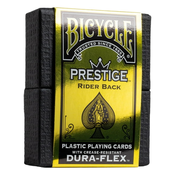 Juego de cartas para bicicleta Prestige, impermeable, plástico negro, 1 baraja
