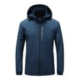 thumbnail image 1 of LSLJS Men Velvet ski Outdoor Sports Pocket Hooded Mountaineering Jacket( Blue, XXL), 1 of 8