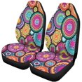 thumbnail image 2 of Juego de 2 fundas para asientos de coche ABPHQTO diseño marroquí rosa círculos orientales morados, 2 of 4