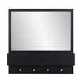 thumbnail image 2 of Tyler Dillon Matte Black Wall Mirror with Storage Shelf & Garment Hooks - 24"H x 24"W, 2 of 11
