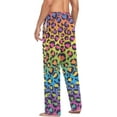 thumbnail image 5 of Men's Pajama Pants with Pockets Sleepwear Lounge Pants Stretch Casual Rainbow Gradient Leopard, 5 of 6