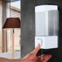 Garosa Manual Wall-mounted Soap Dispenser for Bathroom, 350ml Plastic Liquid Lotion Shampoo Holder