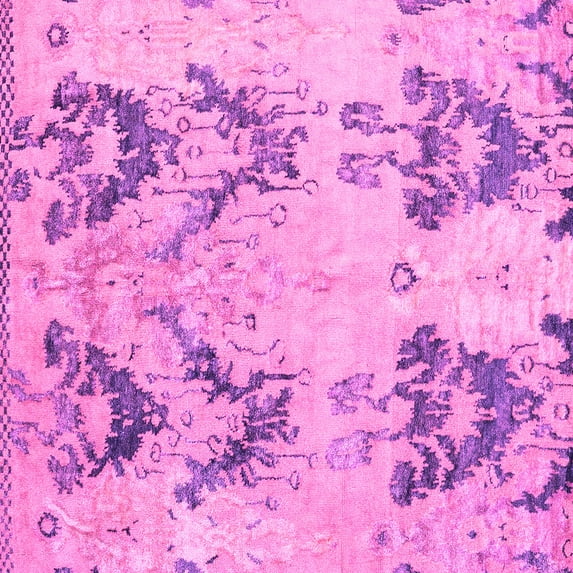 Ahgly Company Indoor Square Abstract Pink Modern Area Rugs, 7' Square