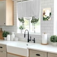 thumbnail image 5 of Dark Green Striped Balloon Curtains for Living Room/French Door, Abstract Modern Geometric Stripes Tie Up Curtains 63 Inch Length Energy Saving Kitchen Curtains Shades for Windows 42"x63", 5 of 8
