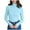 31#Light Blue, variant on Women's Turtleneck Sweater Long Sleeve Ribbed Knit Slim Fitted, Fall Basic Casual Warm Pullover Top Black ONE SIZE