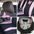 thumbnail image 5 of Butterfly Design Car Seat Cover Set 5 Pcs Full Set Universal Fit Most Car SUV Truck 9599 Pink, 5 of 8