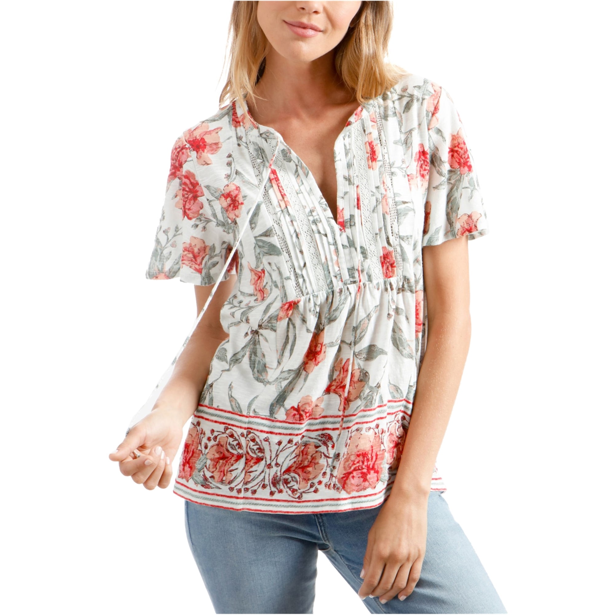 Lucky Brand Womens Flutter Sleeve Baby 