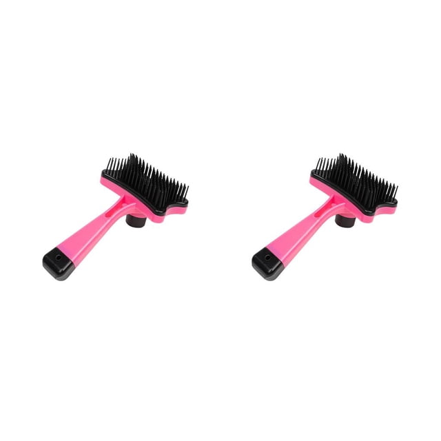 Methold Peine para el cabello para mascotas, cepillo para perros, herramientas de limpieza para gatos, suministro de Slicker, accesorios Rosa 2piezas