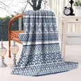 thumbnail image 2 of Blue and White Geometric Striped Pattern Blanket,Comfortable Soft Lamb Wool Throw Blanket,All Season,Warm Lightweight Blankets for Sofa Bed Couch Living Room Chair,60"x80", 2 of 4