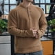 thumbnail image 5 of pstuiky camisa de manga larga para hombre, Suéter deportivo informal ajustado de manga larga, cuello redondo, medio botón y bolsillo para hombre, color sólido y cálido Tops de hombre m, 5 of 5