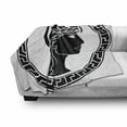 thumbnail image 3 of Retro Soft Flannel Fleece Throw Blanket, Classic Stencil Antique Period Roman Folk Woman Muse Hellenic Image, Cozy Plush for Indoor and Outdoor Use, 50" x 60", Black White, by Ambesonne, 3 of 6