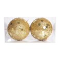 thumbnail image 3 of AYktou 2 Pcs 3.5 Inch Christmas Balls Ornaments Set, Glittering Sequins Hanging Ball Exquisite Balls Ornaments for Christmas Tree Ambiance Embellishes Wedding Birthday party Scene Matching, Gold, 3 of 7