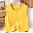 thumbnail image 4 of FRSASU Boys Cotton Tank Tops Casual Sleeveless Crewneck Athletic Workout Tees Summer Basic Solid Undershirts Yellow-B, 4 of 6
