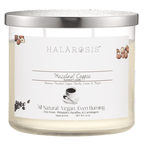 Halarosis, 17 oz, Soy Candle, Hazelnut Coffee, Container Candle
