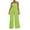 Green, variant on Women's Fall Jumpsuit, Solid Color High Waist Pleated Pocket Wide Leg Pants Casual Chiffon Loose Fit Trousers