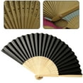 thumbnail image 3 of Chendee Black Hand Held Fan Chinese Japanese Folding Handheld Menopause, 3 of 8