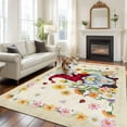 thumbnail image 3 of 5x8 Area Rugs for Living Room, Vintage Gnomes Non Slip Area Rugs for Kitchen Bedroom Entryway, Rustic Pastoral Daisy Botanical Floral Washable Carpet Runner Rug Floor Mats for Bedroom Home Decor, 3 of 9