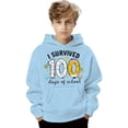 thumbnail image 4 of 100 Days of School Preppy Hoodie for Kids - Boys Girls Letter Graphic Long Sleeve Back to School Sweatshirt, 4 of 4