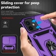 thumbnail image 3 of for iPhone 12 / iPhone 12 Pro Case with Camera Lens Cover HD Screen Protector,  Grade Drop Protection  Ring Holder Kickstand Protective Phone Case for iPhone 12 / 12 Pro (Purple), 3 of 16