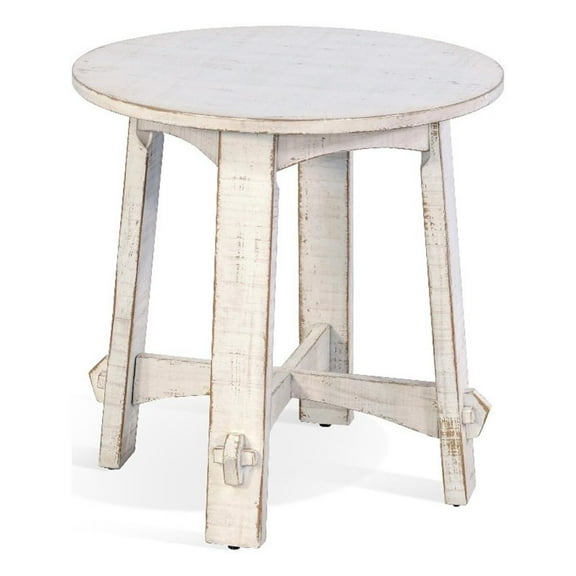 Pemberly Row Modern / Contemporary White Finish Sand End Table