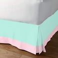 thumbnail image 2 of D.N.G. BEDDINGS 1 Piece Split Corner Two Tone Tailored Bed Skirt, California King Size 6 Inch Deep Pocket, 800 Thread Count, 100% Egyptian Cotton, Solid Aqua Blue/Light Pink Color., 2 of 3