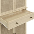 thumbnail image 6 of S-HOME 4 Door Storage Cabinet Featuring 1 Drawer and Adjustable Shelves in Engineered Rattan for Home Organization, Natural, 6 of 20