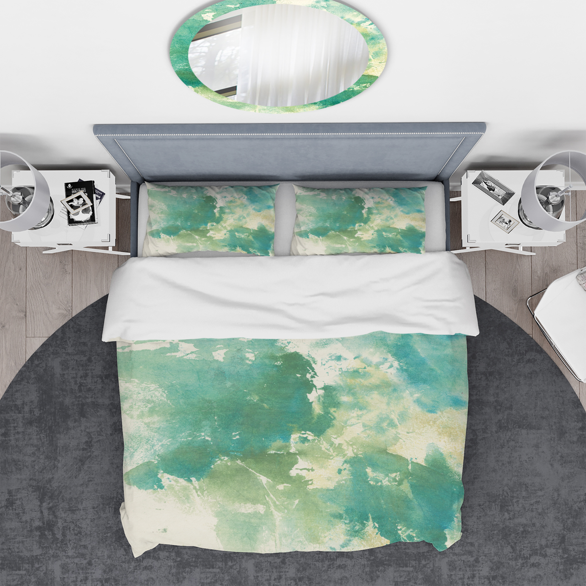 Designart 'Watercolor Rock I' Geometric Duvet Cover Set