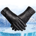thumbnail image 6 of Water-Proof Touchscreen Winter Leather Gloves Women's Warm Mittens Lined Gloves, 6 of 9