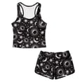 thumbnail image 4 of Xoenoiee Sun Moon Star Print Girls Tankini Swimsuit 2 Piece Bathing Suits for Girl Round Neck Swim Tank Top and Bottoms for Swimming Beach Travel, 6-7 Years, 4 of 7