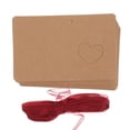 thumbnail image 3 of MasteelfCA 50pcs Tag Kraft Paper Tag with Red Rope Hollow Heart Shape Lable for Wedding Birthday Decoration, 3 of 7