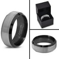 thumbnail image 5 of Charming Jewelers Tungsten Wedding Band Ring 8mm for Men Women Comfort Fit Black Beveled Edge Brushed Polished Lifetime Guarantee Size 9, 5 of 5