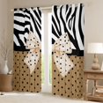 thumbnail image 2 of Homewish Cartoon Ribbon Blackout Curtains Set of 2 (52x84 Each) for Adults Female Men Women,Black Brown Window Curtains,Cute Polka Dots Curtains and Drapes,Breathable Home Decor, 2 of 6