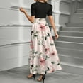 thumbnail image 4 of UoCefik Womens Plus Size Summer Dresses Floral Print Short Sleeve a Line Dress Tie Belted Elegant Ruffle Hem Boho Flowy Long Maxi Dresses Pink XXL, 4 of 4