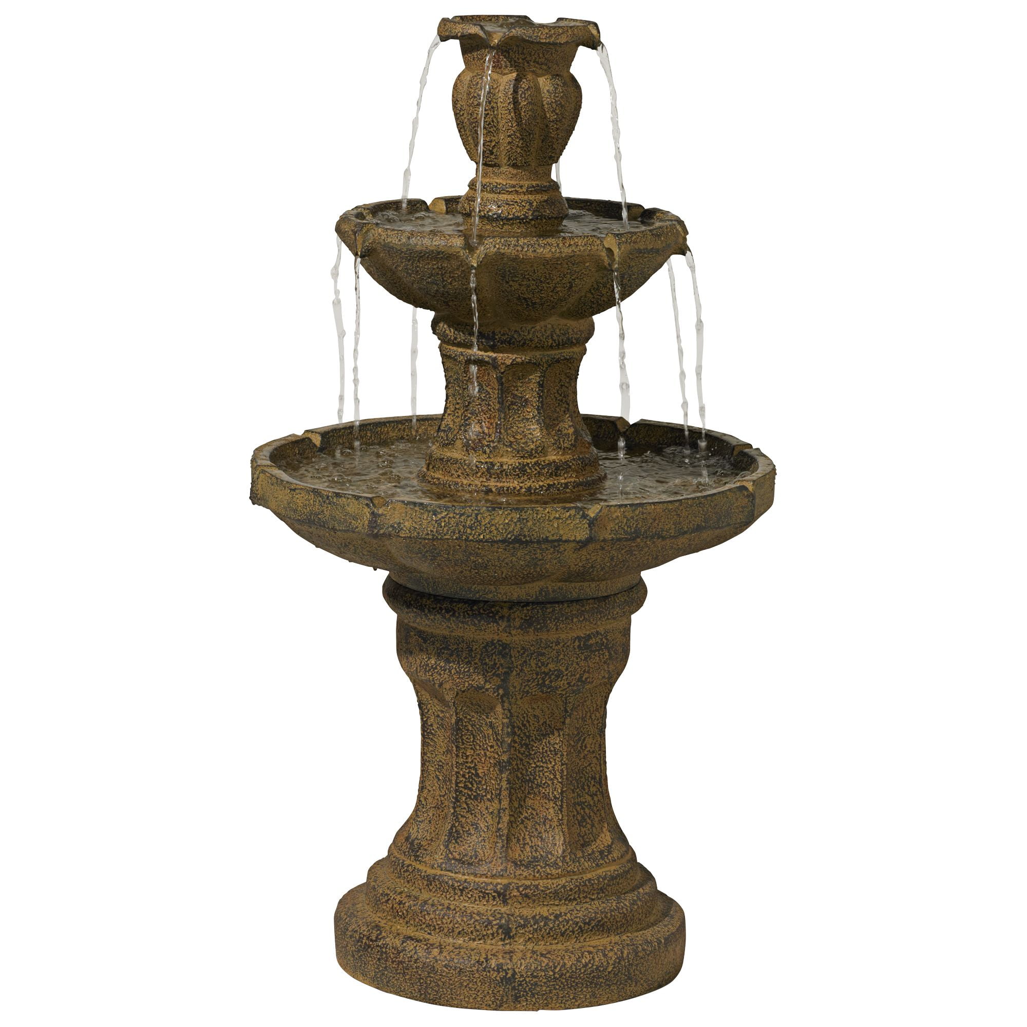 Tuscan Garden 41 1/2" High Large Traditional Italian Indoor Outdoor Decor Dark Faux Stone Floor Fountain Tiered