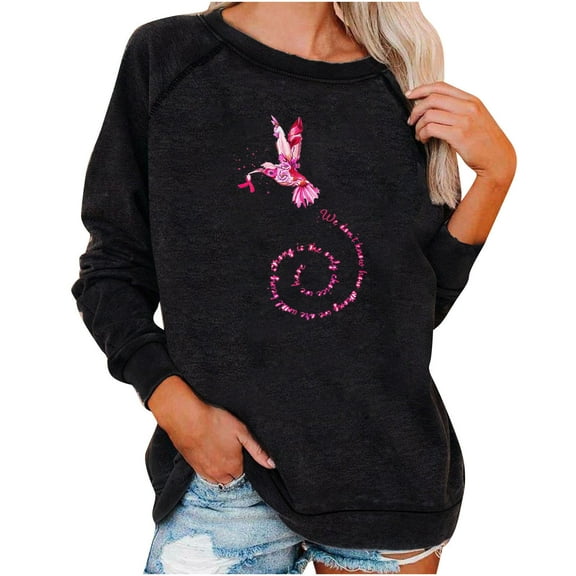 Viikei Hoodies for Women Plus Size Sweatshirt for Women Women Casual Long Sleeve Round Neck Tops Loose Shirts Blouse Print Sweatshirt
