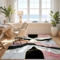 thumbnail image 3 of Design&I 6'x9' Ultra Soft Area Rug, Pink Blush Marble Abstract Design Geode Inspired with Veining Accents Fluffy Washable Non Shedding for Guest Room Bedroom Living Room, 3 of 7