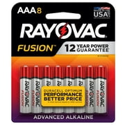 Rayovac Fusion AAA Batteries (8 Pack), Triple A Alkaline Batteries