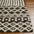 thumbnail image 4 of Hauteloom Promp Shaggy Farmhouse Living Room, Bedroom Area Rug - Bohemian Moroccan Trellis High Plush Pile - Shag Carpet - Brown, White, Cream - 5'3" x 7'3", 4 of 8