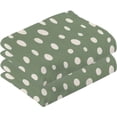 thumbnail image 2 of SKYSONIC 2 PCS Hand Towels, Green Polka Dots 16 x 28 Inch Soft Highly Absorbent Cotton Bathroom Towels for Bathroom Ktichen Travel SPA Gym, 2 of 7