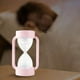 thumbnail image 3 of Lámpara de mesa de cristal con luz LED de 7 colores y reloj de arena para fiestas y oficinas. Rosado, 3 of 9