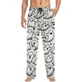 thumbnail image 5 of SJLDQY Mens Halloween Pajamas Pants Wide Leg Pjs Trousers for Men Hallowmas Pumpkin Ghost Elastic Waist Homewear Loungewear With Pocket, 5 of 6